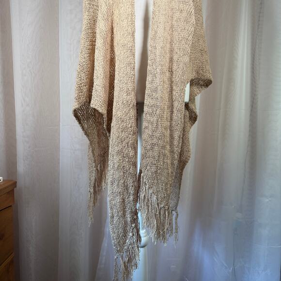 Coldwater Creek Crochet Knit Shawl Womens One Size Coastal Cowgirl Boho Chic - Picture 2 of 7